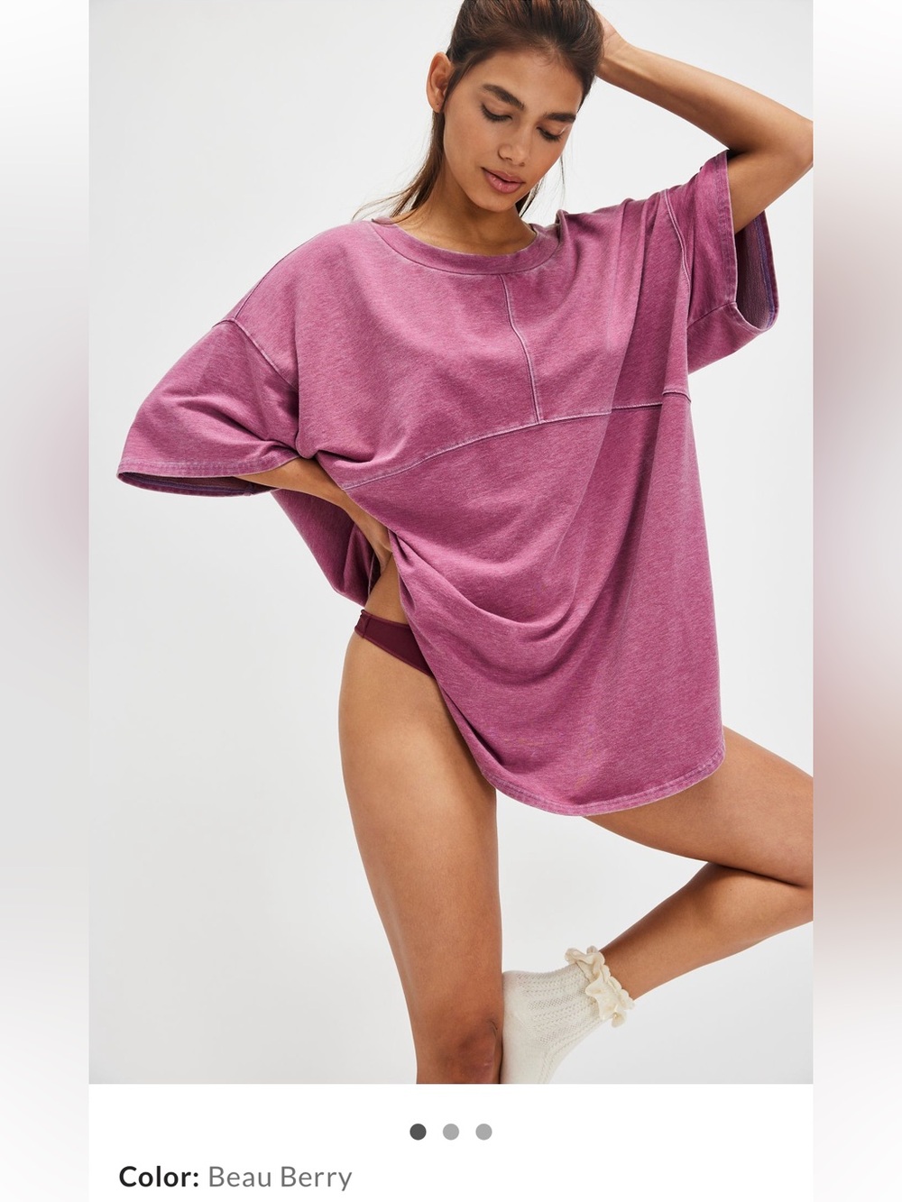 Free People Beau Berry Don't Wait Up Sleep Tee